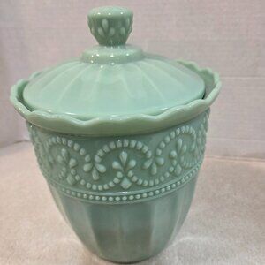 Pioneer Woman Timeless Beauty Stoneware Jadeite Green Cookie Jar New with Tag